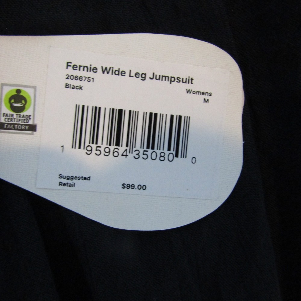 prAna Jumpsuit Womens Medium Black Fernie Wide Leg TENCEL Modal Sleeveless NWT - Picture 5 of 6